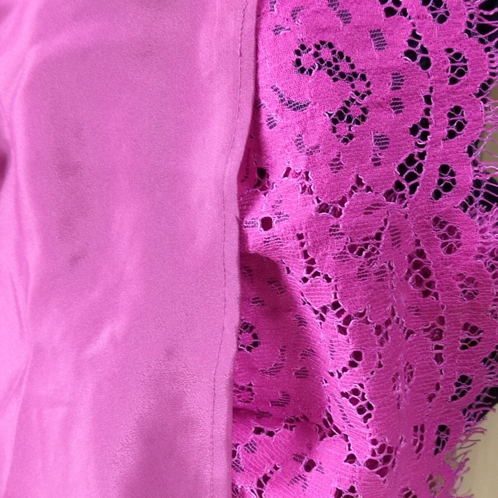 J. Crew Pink Lace Ruffle Neck Mini Dress Size Small - Picture 9 of 14
